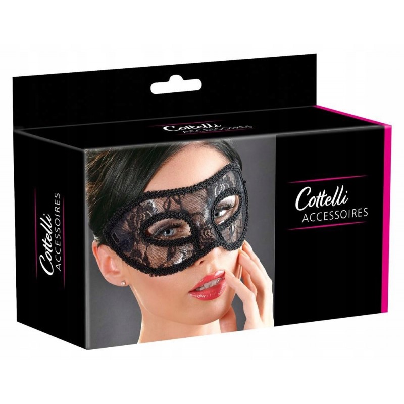Мереживна маска для сну Cottelli Collection, чорна
