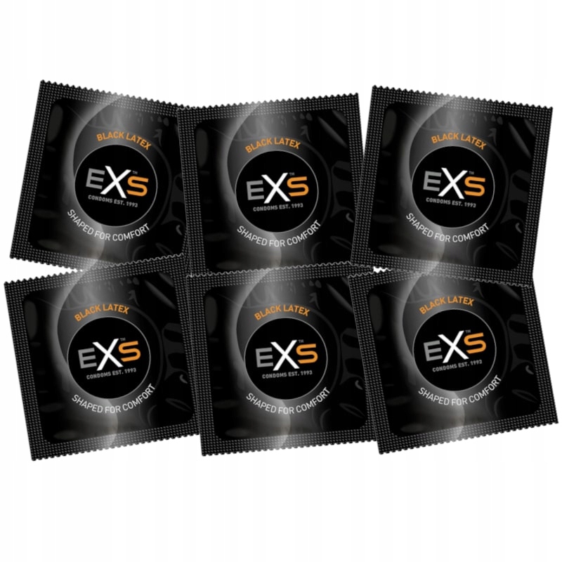 Презервативи EXS BLACK LATEX класичні та змащені ЧОРНІ 1 шт. для анального сексу