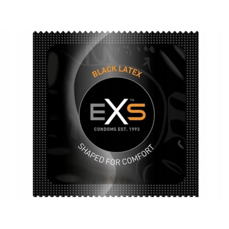 Презервативи EXS BLACK LATEX класичні та змащені ЧОРНІ 1 шт. для анального сексу