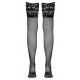 Панчохи Cottelli Legwear Чорні з Широкою Мереживною Смугою M/L
