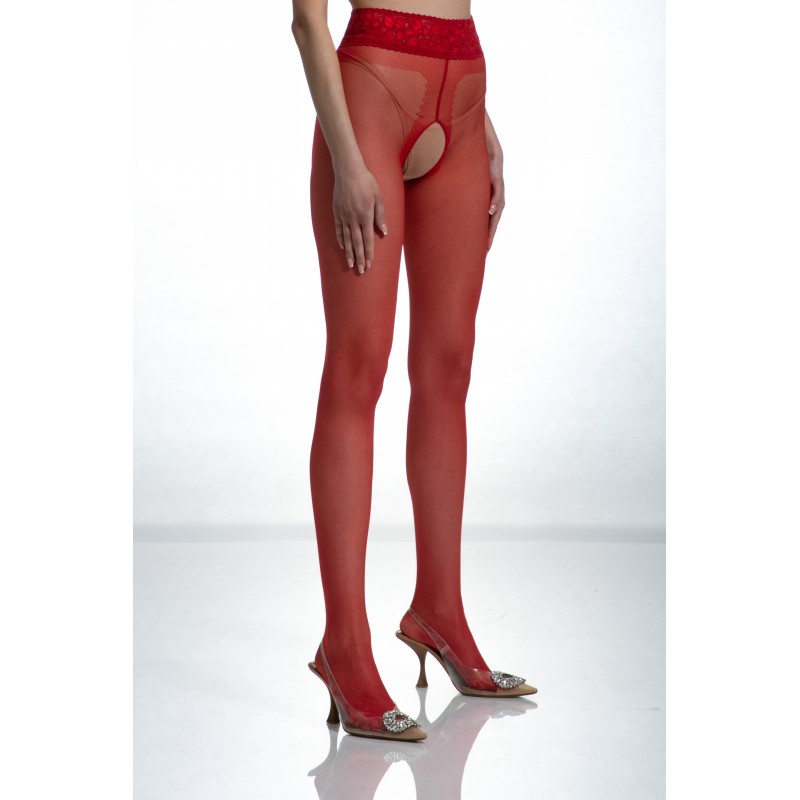 Панчохи Amour Hip Lace червоні, розмір 1/2, 30 ден