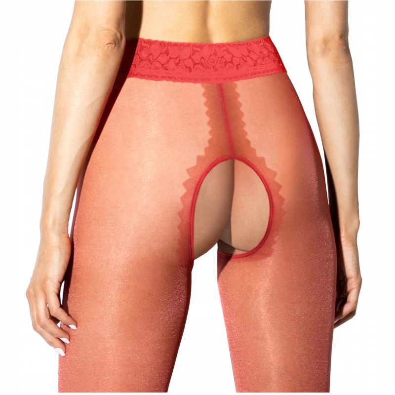 Панчохи Amour Hip Lace червоні, розмір 1/2, 30 ден