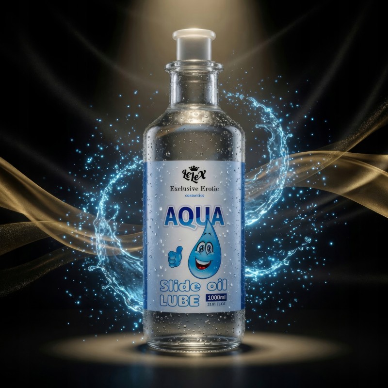 Лубрикант на водній основі AQUA Lube 1000 мл. Інтимний зволожуючий гель. Великий об'єм. Ковзний.
