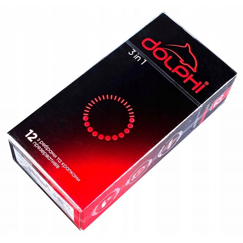 Презервативи Dolphi 3 в 1, 12 шт.