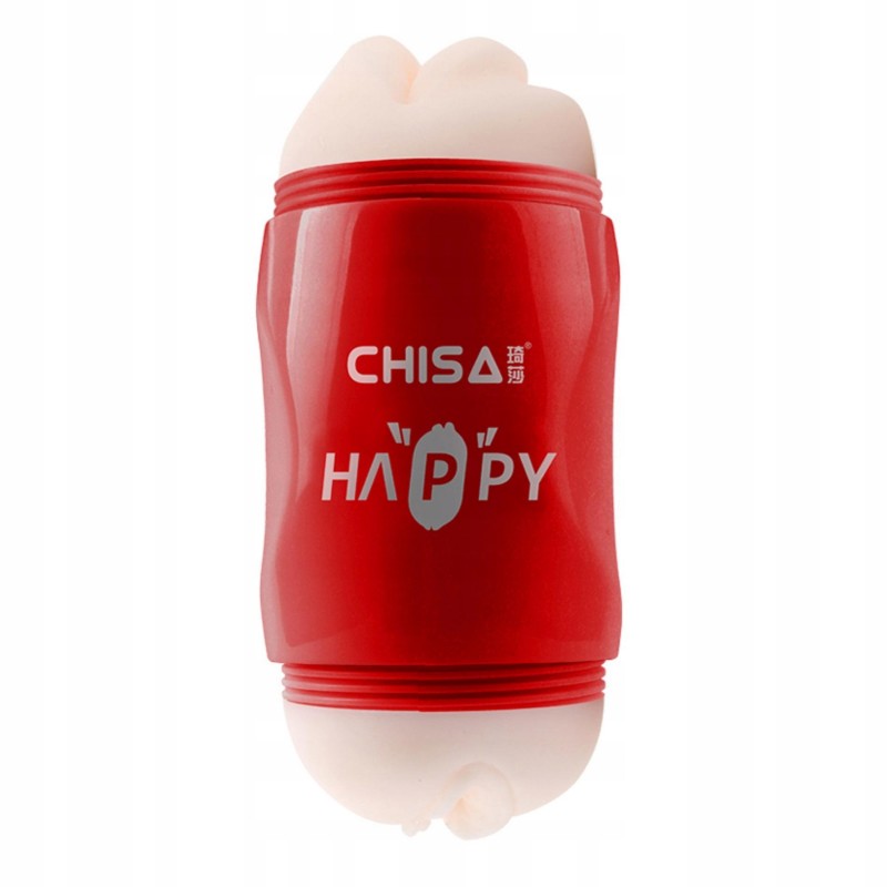 МАСТУРБАТОР З ДВОМА ОТВОРАМИ: РОТ І ПІХВА, ВІБРУЮЧИЙ, З БУЛЕЧКОЮ HAPPY CUP