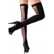 КОЛГОТКИ-ПАНЧОХИ OVERKNEE З СІТКОЮ, ШВОМ ПОЗАДУ, АНТИКОВЗКІ, M/L, 100% ПОЛІАМІД