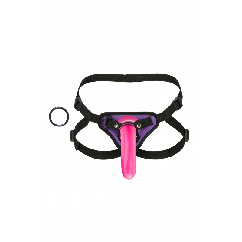 Жіночі трусики з високою талією для strap-on, регульований ремінь для кріплення фалоімітатора, фіолетові БДСМ