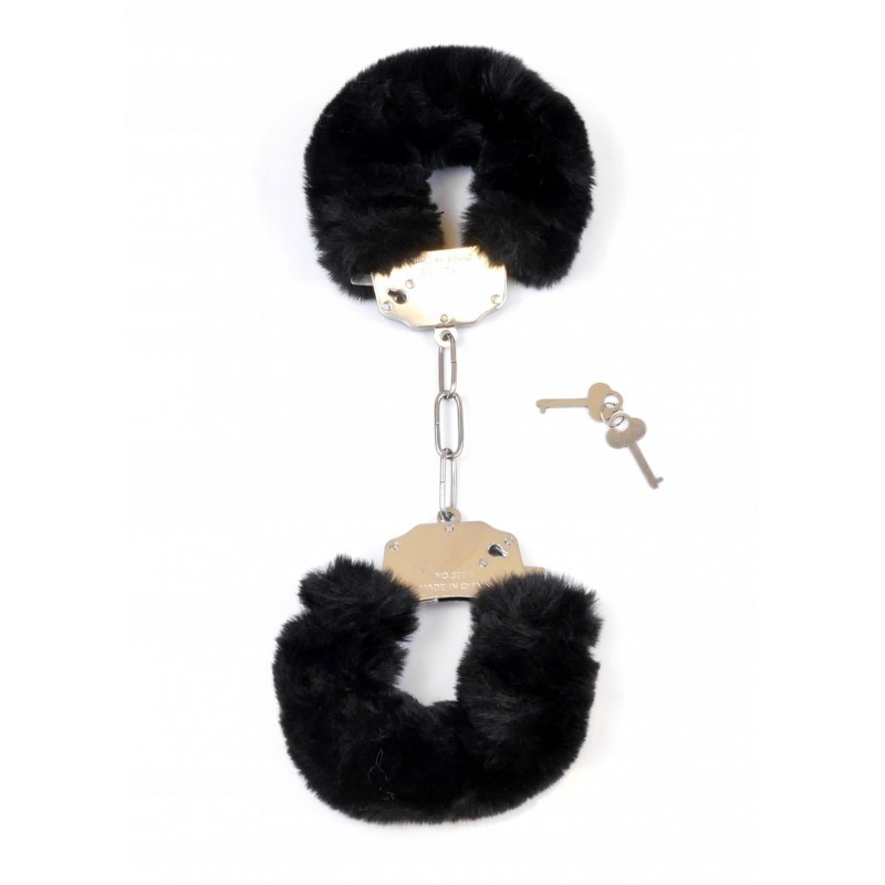 Кайдани Фетиш B Series Furry Cuffs Чорні 2,7