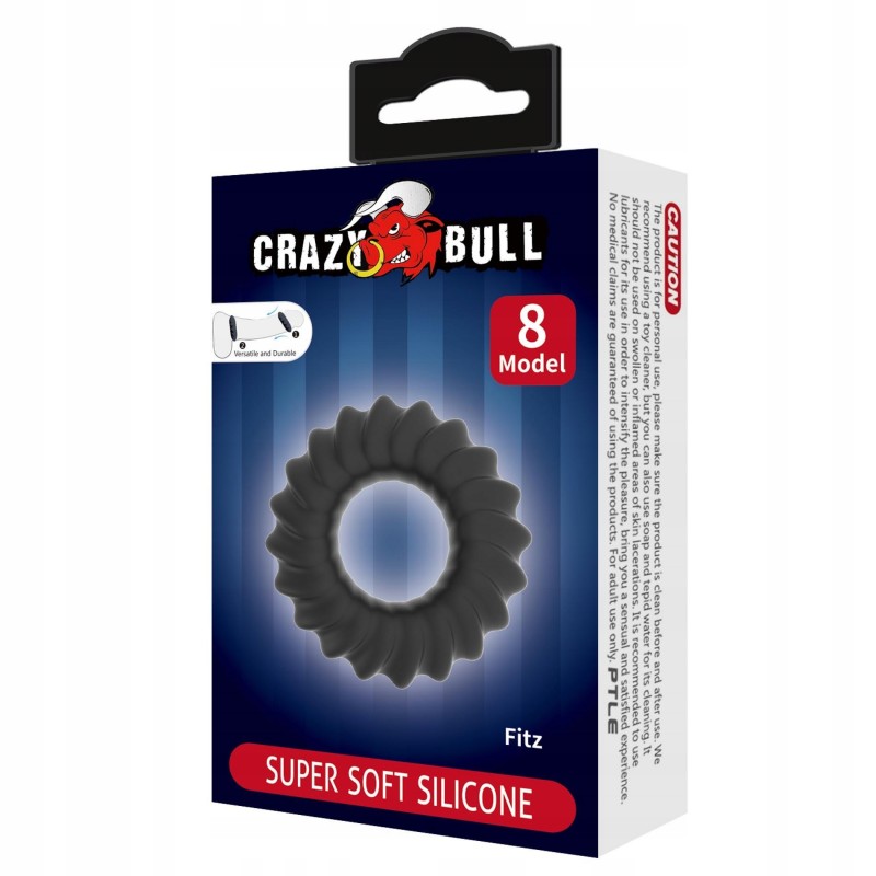 КІЛЬЦЕ НА ПЕНІС ЕЛАСТИЧНИЙ СИЛІКОНОВЕ З СПІЛЬНИМ ЕФЕКТОМ CRAZY BULL