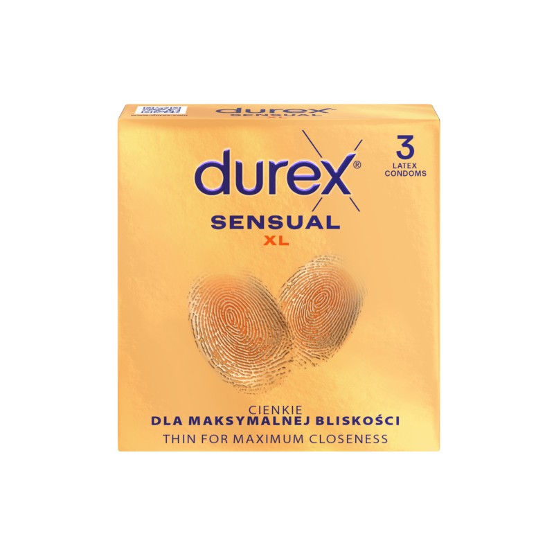 Durex Sensual XL Широкі презервативи для максимальної близькості, 3 шт.