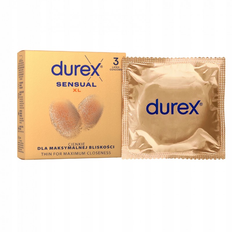 Durex Sensual XL Широкі презервативи для максимальної близькості, 3 шт.