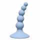 Анальна пробка з присоскою, кулькова, силіконова. Ribbed Plug Blue.