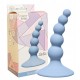 Анальна пробка з присоскою, кулькова, силіконова. Ribbed Plug Blue.