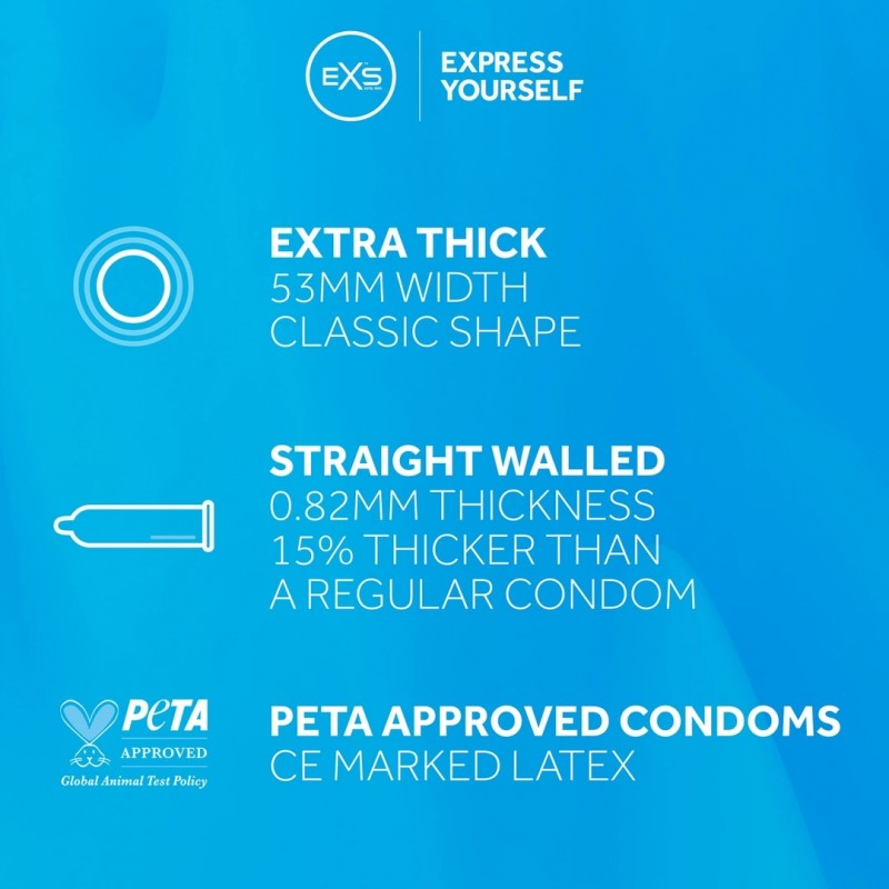 EXS Extra Thick 100 шт. латексні презервативи, посилені