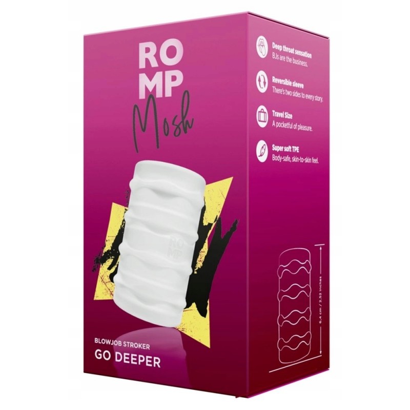 Міні-мастурбатор для чоловіків Romp Mosh, дві текстуровані поверхні