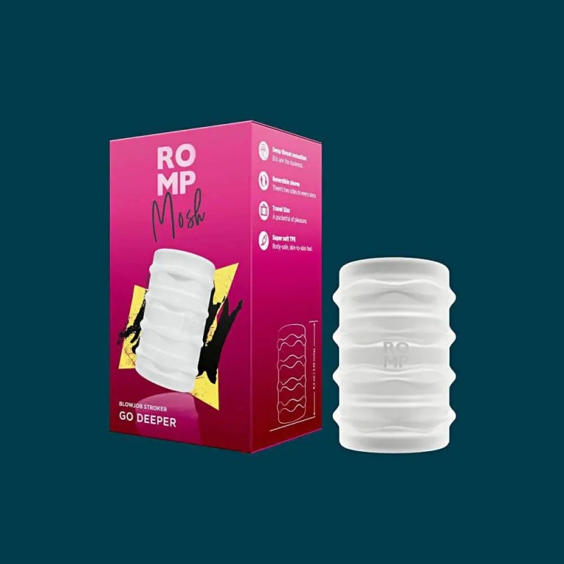 Міні-мастурбатор для чоловіків Romp Mosh, дві текстуровані поверхні