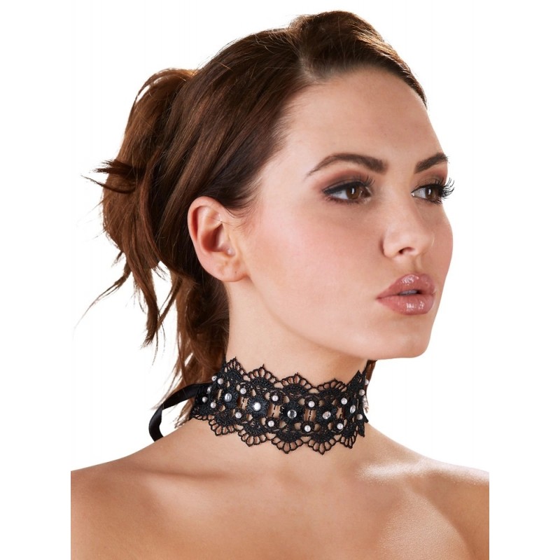 Біжутерія Cottelli Accessories чорна, вишита перлинами, 36 см