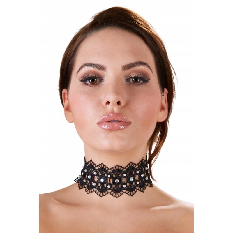 Біжутерія Cottelli Accessories чорна, вишита перлинами, 36 см