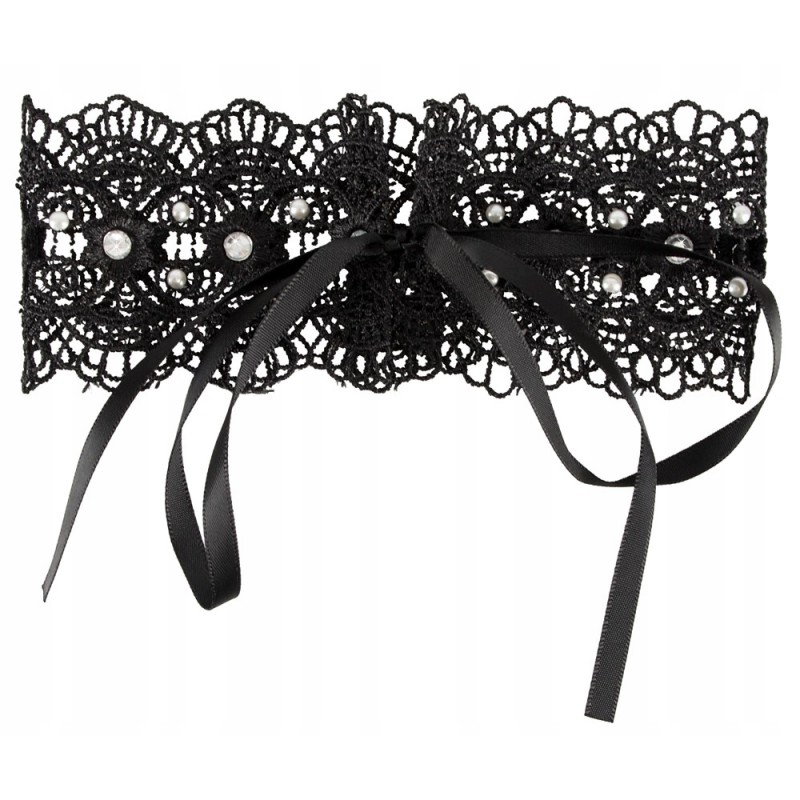 Біжутерія Cottelli Accessories чорна, вишита перлинами, 36 см