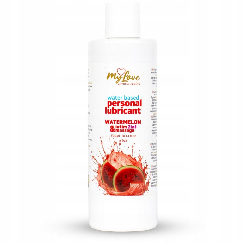 Водна лубрикант 2в1 інтимний гель та масажний з ароматом кавуна MyLove Aroma 300 мл