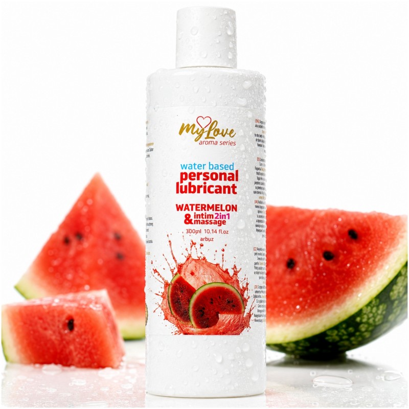 Водна лубрикант 2в1 інтимний гель та масажний з ароматом кавуна MyLove Aroma 300 мл