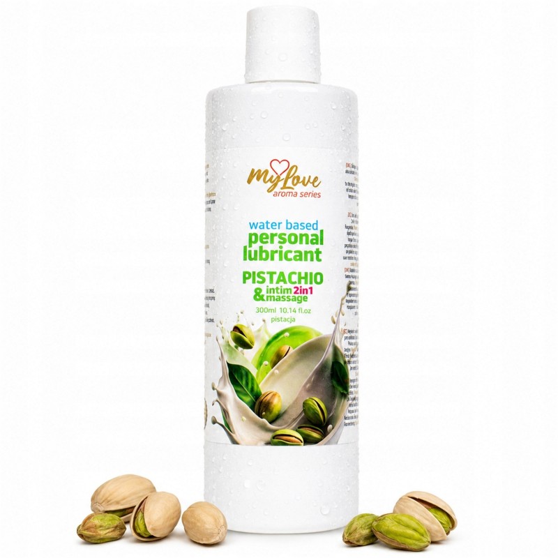 Водна лубрикант 2в1 інтимний гель та масажний фісташка MyLove Aroma 300 мл
