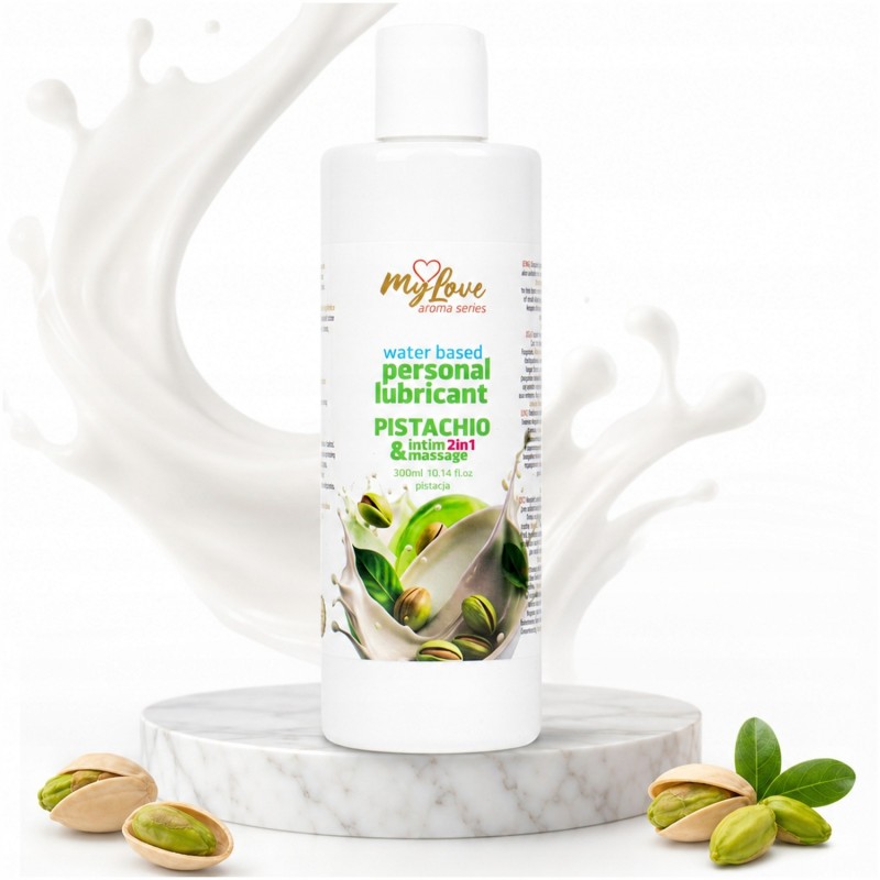 Водна лубрикант 2в1 інтимний гель та масажний фісташка MyLove Aroma 300 мл