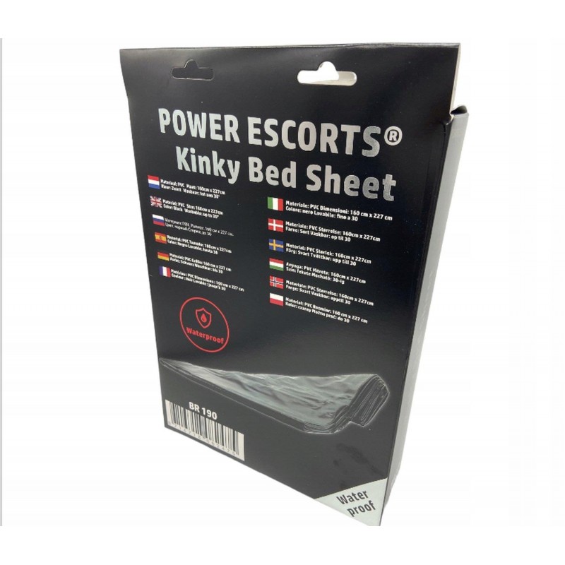Power Escorts - BR190 - Чорна постільна білизна Kinky - 160 x 227 см
