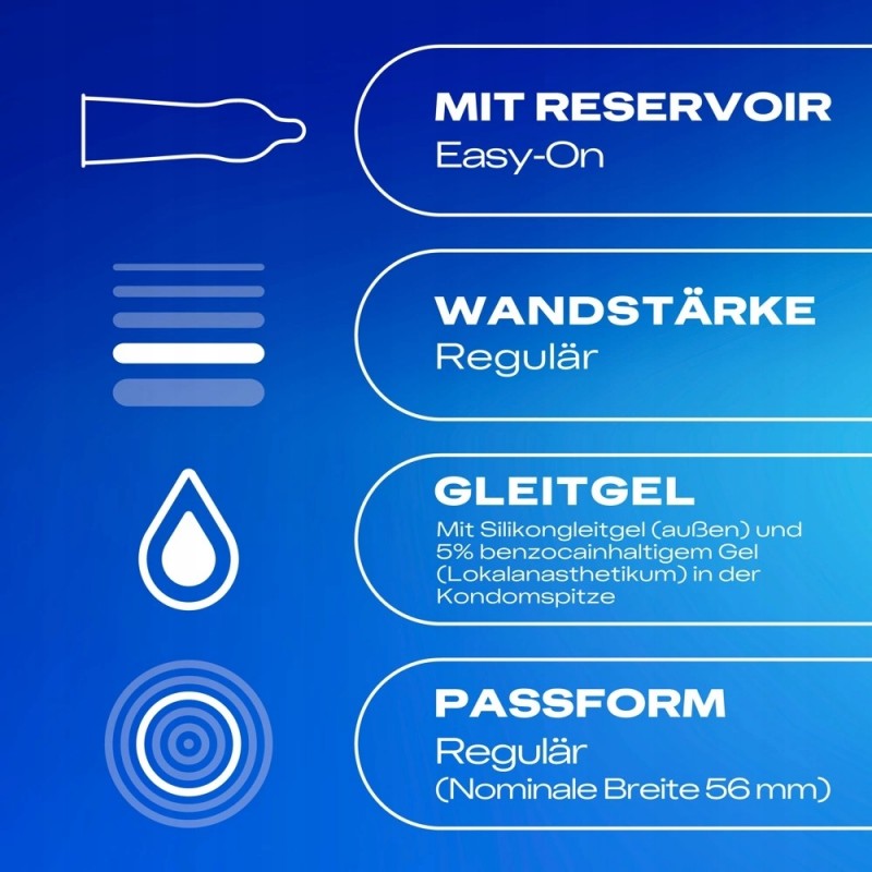 Durex Performa 10 шт. презервативи Easy-On зі змазкою, що сповільнює еякуляцію