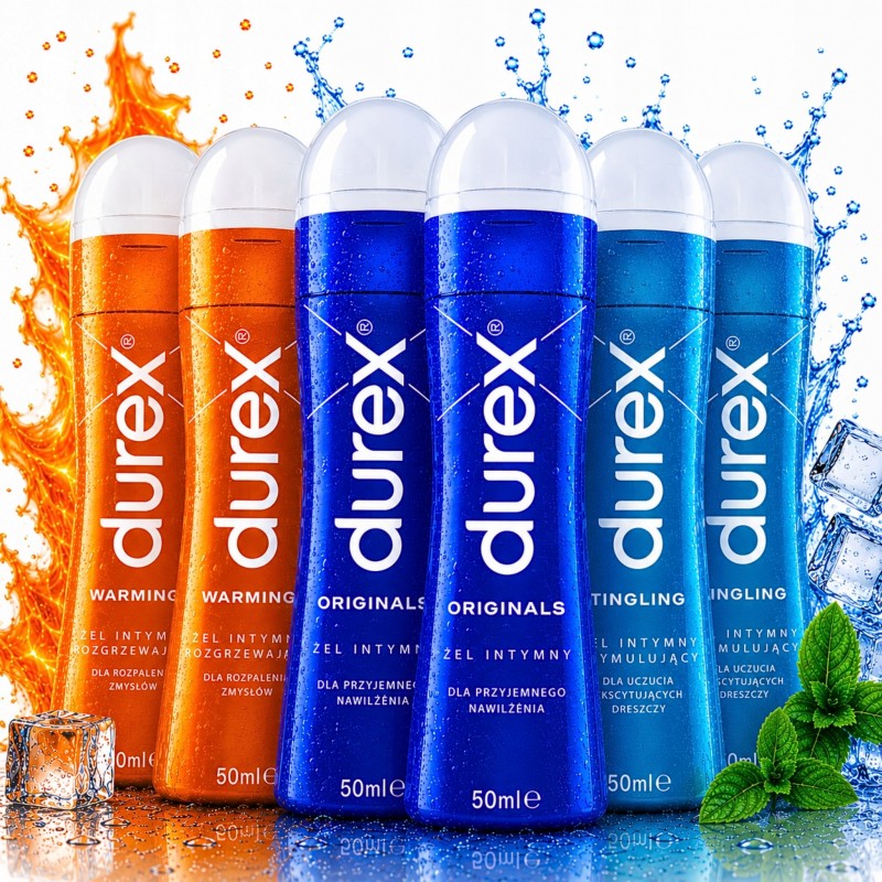 Набір лубрикантів DUREX 6 x 50 мл зволожуючих посилюючих + наліпка #MYSTERYLOVE