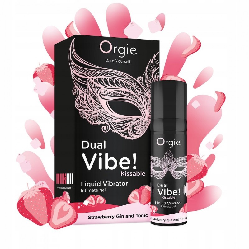 Інтимний гель Kissable Liquid Vibrator з ефектом поколювання та пульсації, смак джин-тонік