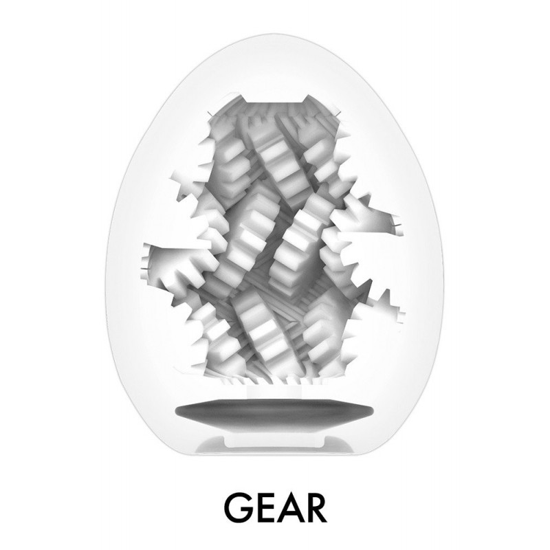 Одноразовий мастурбатор яйце Tenga Egg Gear з зубчастою стимуляцією, TPE
