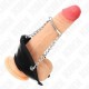 Металеве інтимне кільце KINK 4 см з ланцюжком 7 см та шкіряним ремінцем