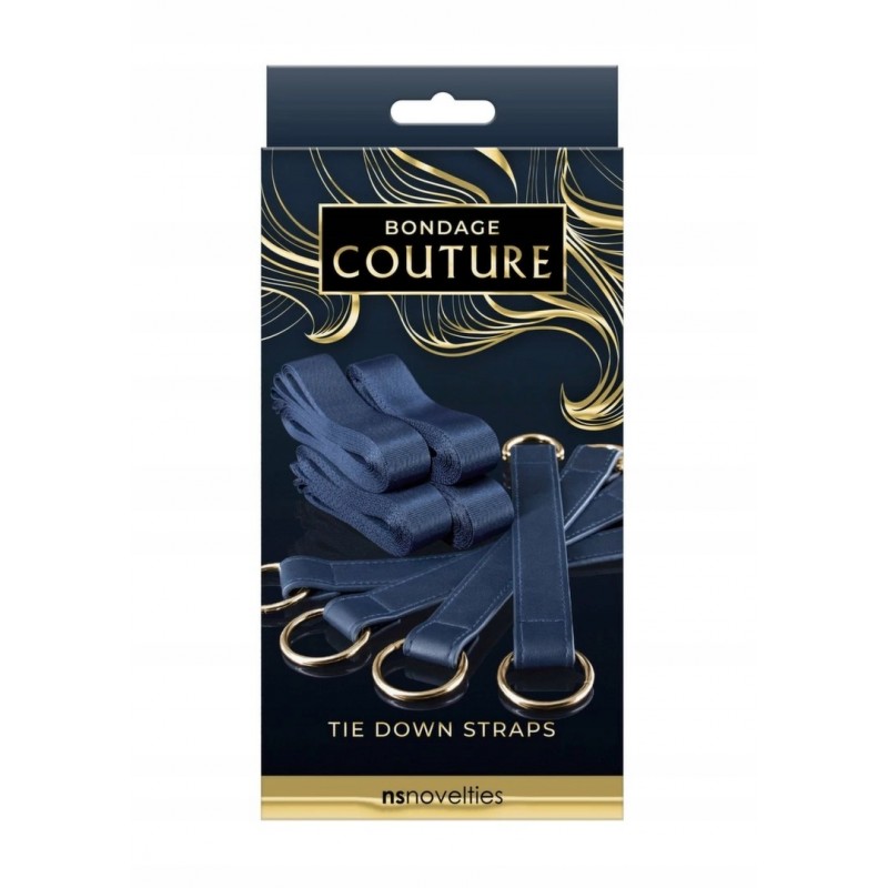 NS Novelties Bondage Couture Ремінці для фіксації темно-сині