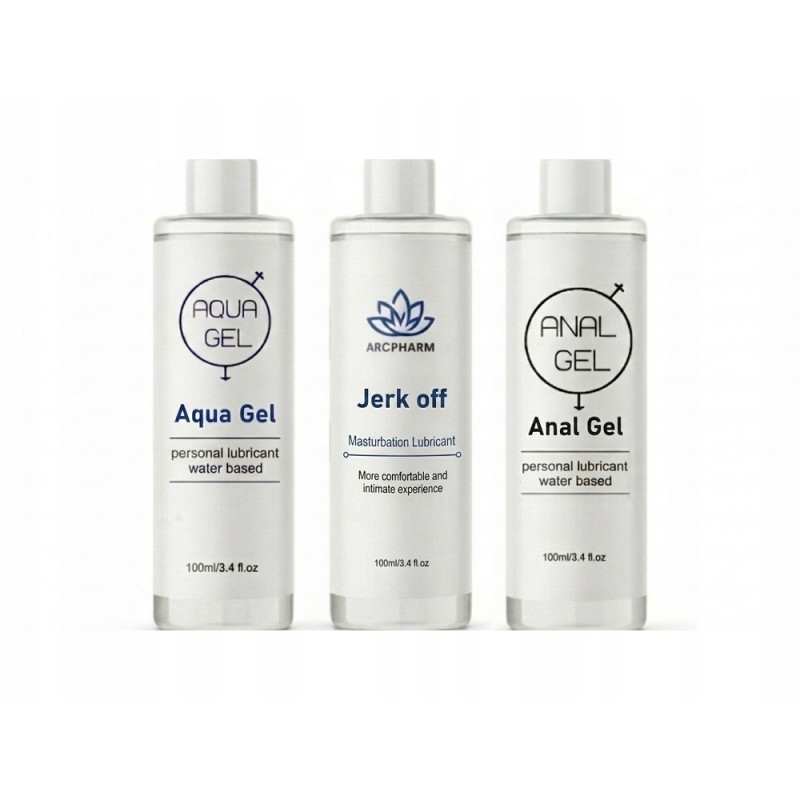 НАБІР 3x100мл Jerk Off + Aqua Gel + Anal Gel