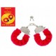 Червоні наручники з хутром, 2x Love Red key