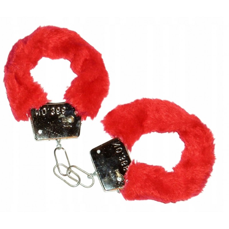 Червоні наручники з хутром, 2x Love Red key